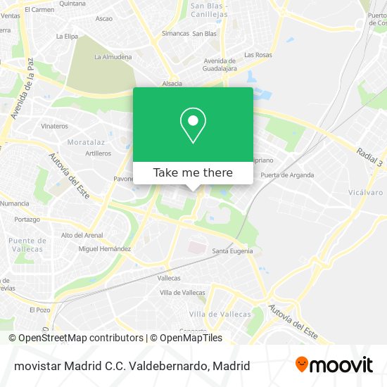 movistar Madrid C.C. Valdebernardo map