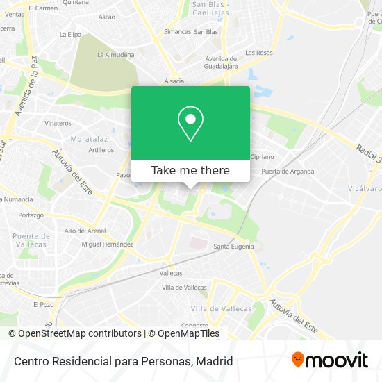 Centro Residencial para Personas map