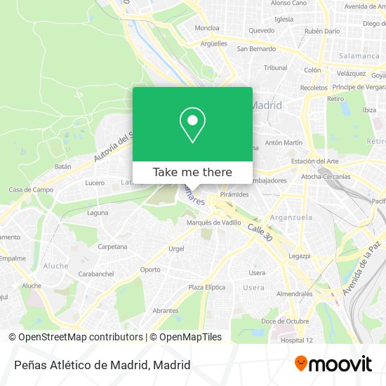 Peñas Atlético de Madrid map