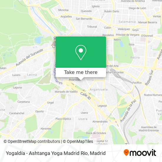 mapa Yogaldía - Ashtanga Yoga Madrid Río