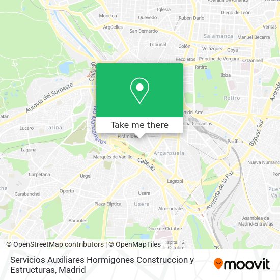 mapa Servicios Auxiliares Hormigones Construccion y Estructuras