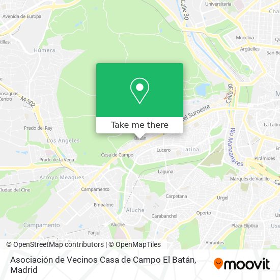 mapa Asociación de Vecinos Casa de Campo El Batán