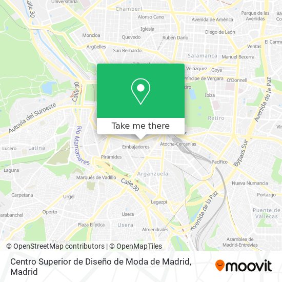 mapa Centro Superior de Diseño de Moda de Madrid