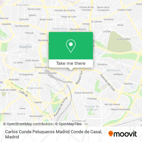 Carlos Conde Peluqueros Madrid Conde de Casal map