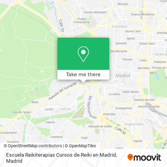 mapa Escuela Reikiterapias Cursos de Reiki en Madrid