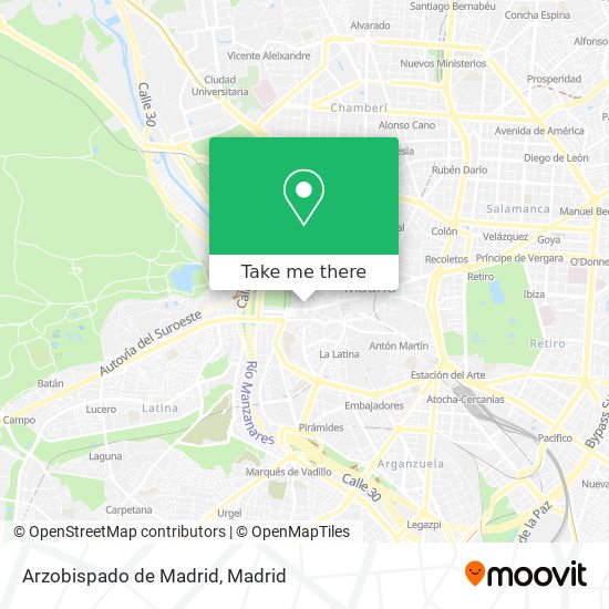 mapa Arzobispado de Madrid