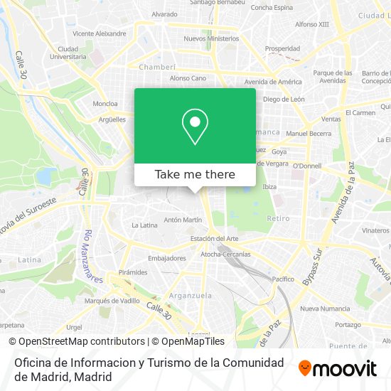 Oficina de Informacion y Turismo de la Comunidad de Madrid map