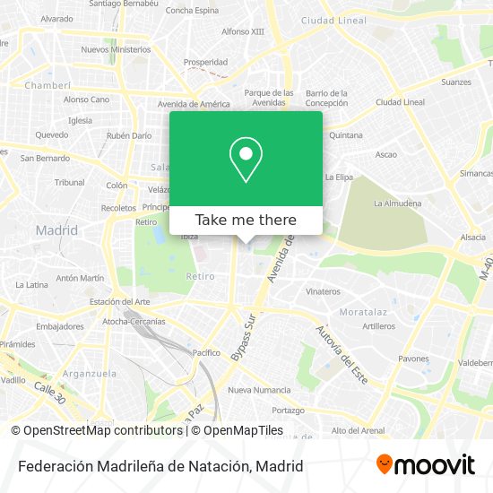 Federación Madrileña de Natación map