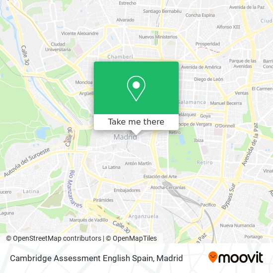 Cambridge Assessment English Spain map