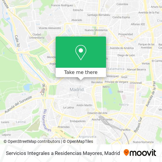 mapa Servicios Integrales a Residencias Mayores