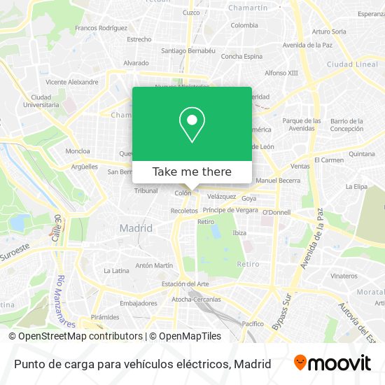 Punto de carga para vehículos eléctricos map