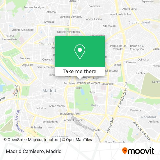 Madrid Camisero map