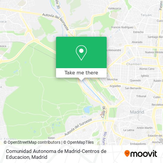 Comunidad Autonoma de Madrid-Centros de Educacion map
