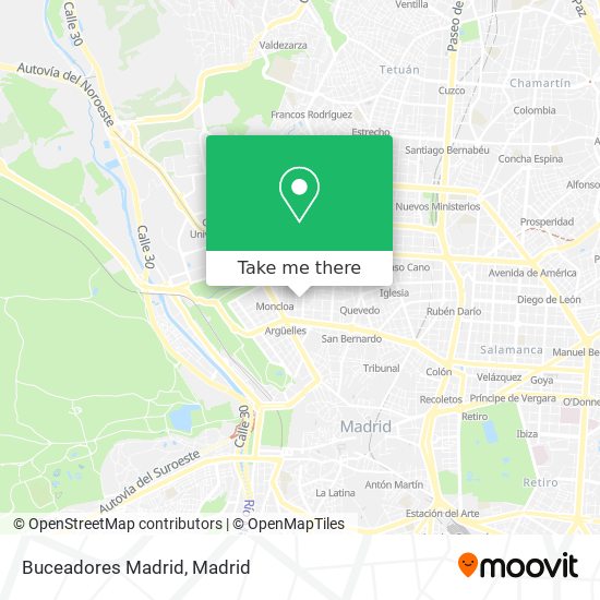 mapa Buceadores Madrid
