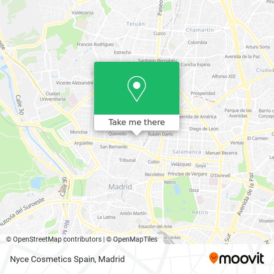 Nyce Cosmetics Spain map