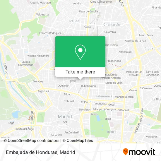 Embajada de Honduras map