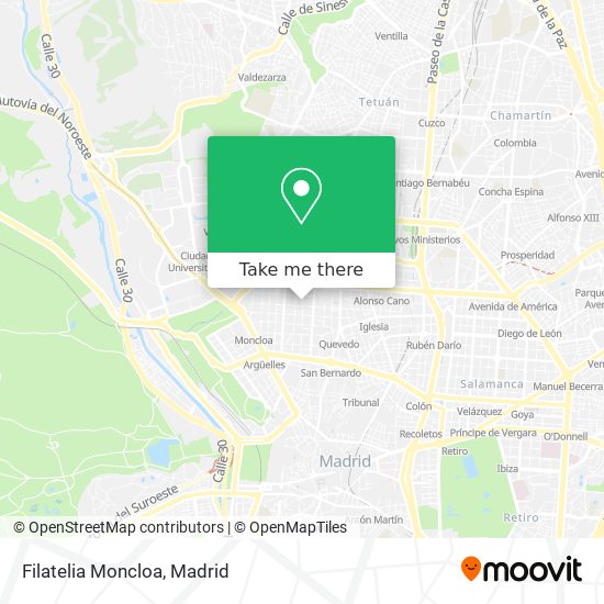 mapa Filatelia Moncloa