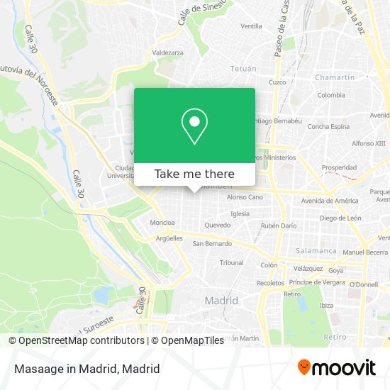 Masaage in Madrid map