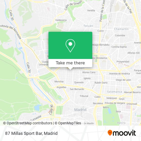 87 Millas Sport Bar map