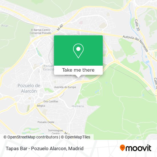 mapa Tapas Bar - Pozuelo Alarcon