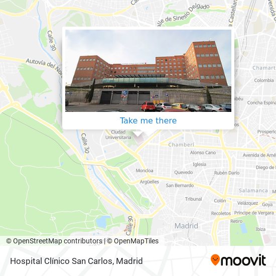 Hospital Clínico San Carlos map