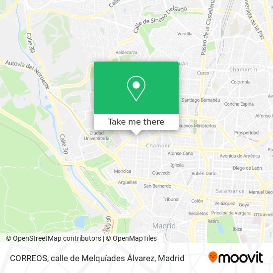 mapa CORREOS, calle de Melquíades Álvarez