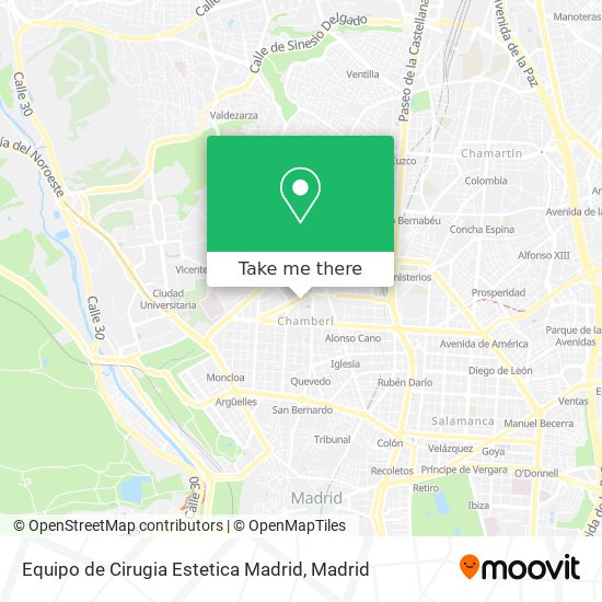 mapa Equipo de Cirugia Estetica Madrid