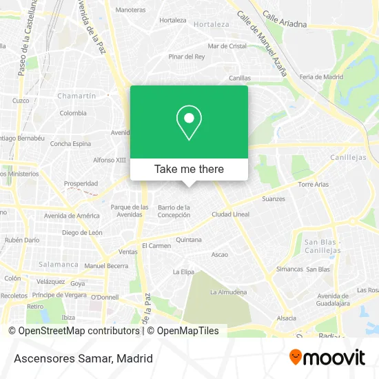 Ascensores Samar map