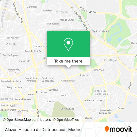 Alazan Hispania de Distribuccion map