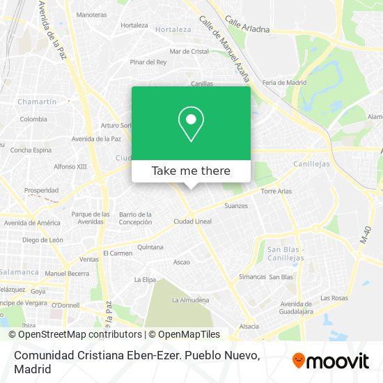 Comunidad Cristiana Eben-Ezer. Pueblo Nuevo map