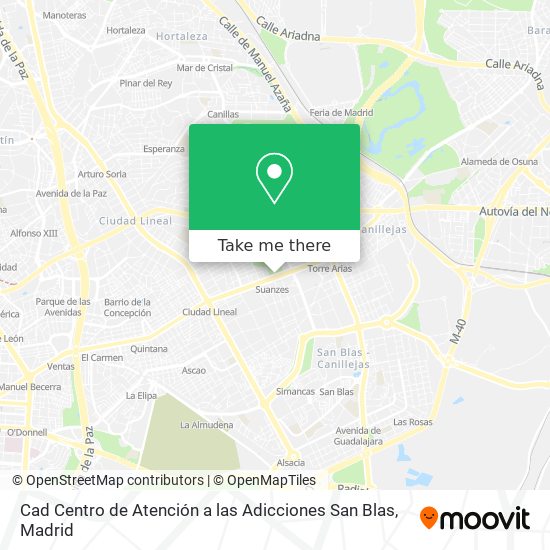 Cad Centro de Atención a las Adicciones San Blas map