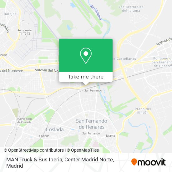 MAN Truck & Bus Iberia, Center Madrid Norte map