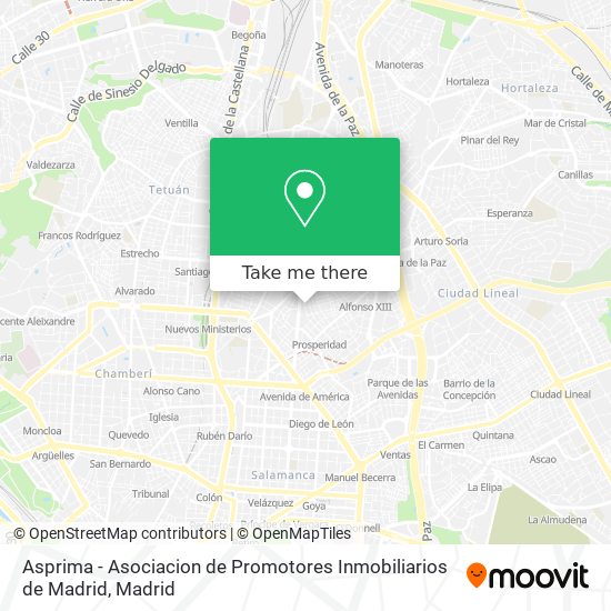 Asprima - Asociacion de Promotores Inmobiliarios de Madrid map