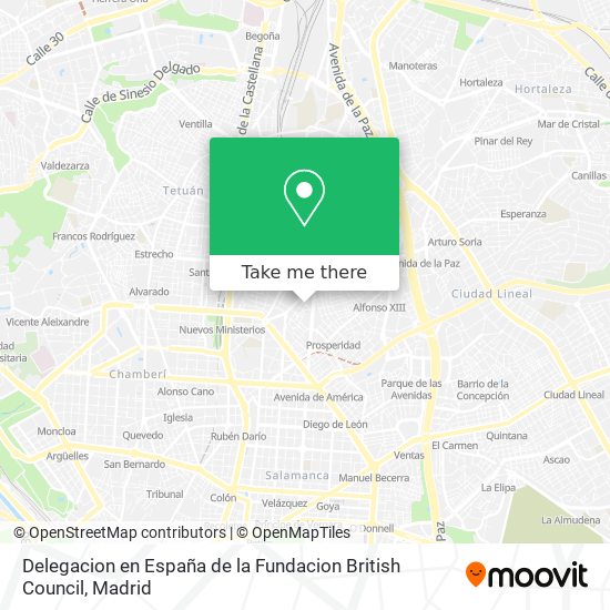 Delegacion en España de la Fundacion British Council map