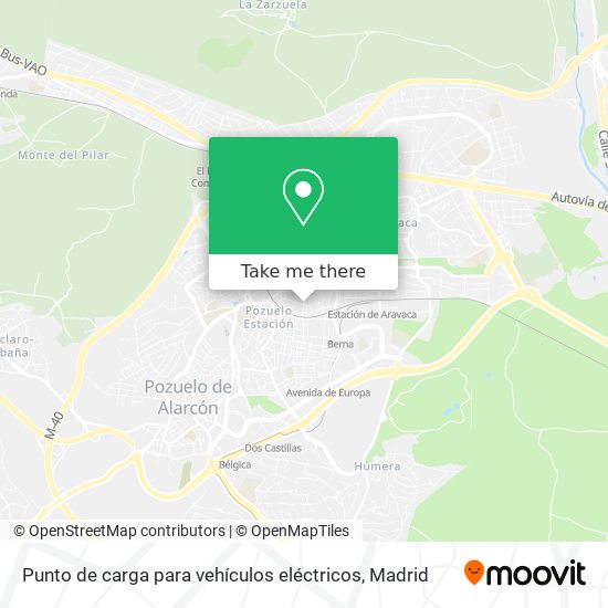 Punto de carga para vehículos eléctricos map