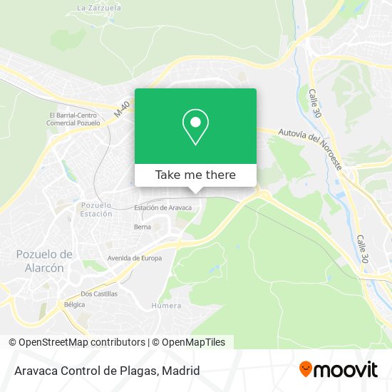 Aravaca Control de Plagas map
