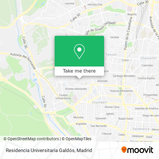 Residencia Universitaria Galdós map