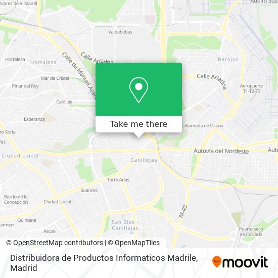 mapa Distribuidora de Productos Informaticos Madrile