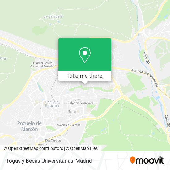 Togas y Becas Universitarias map