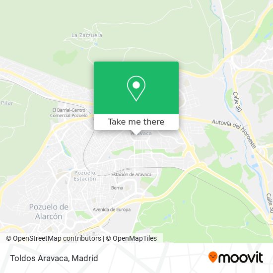 Toldos Aravaca map