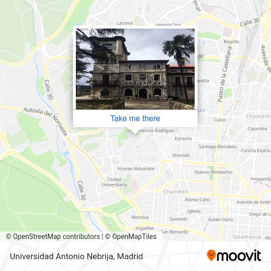 Universidad Antonio Nebrija map