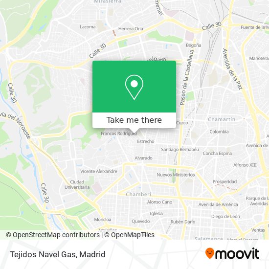 Tejidos Navel Gas map