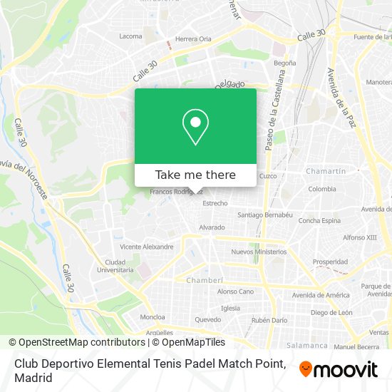 Club Deportivo Elemental Tenis Padel Match Point map