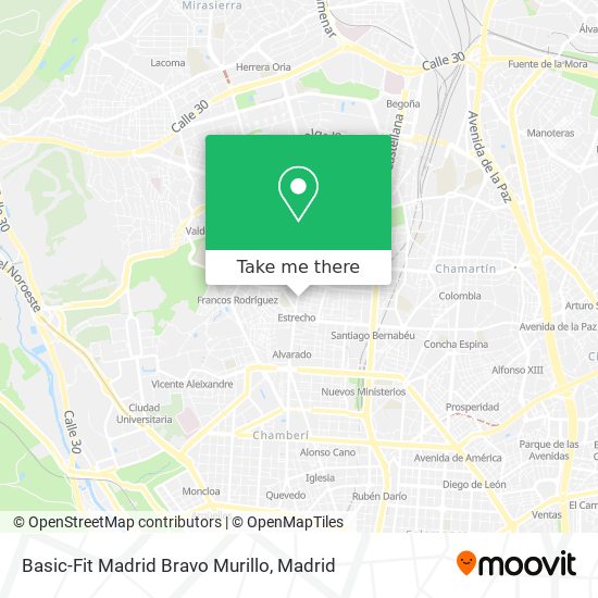 Basic-Fit Madrid Bravo Murillo map