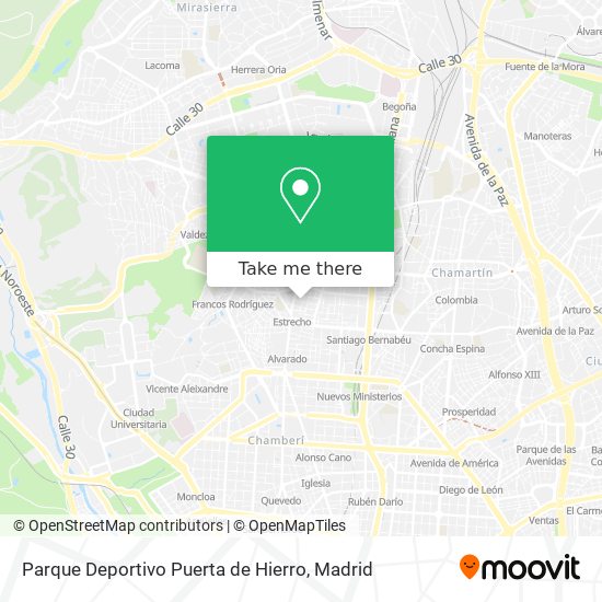mapa Parque Deportivo Puerta de Hierro