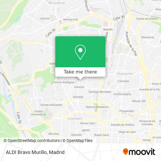 mapa ALDI Bravo Murillo