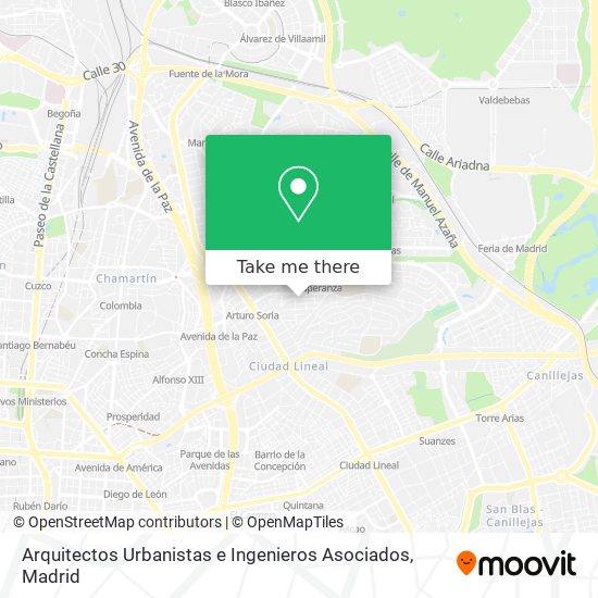 Arquitectos Urbanistas e Ingenieros Asociados map