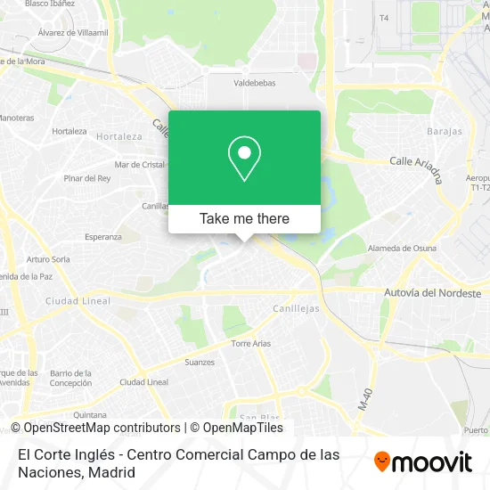 El Corte Inglés - Centro Comercial Campo de las Naciones map