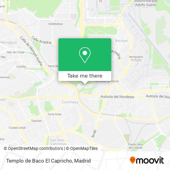 Templo de Baco El Capricho map