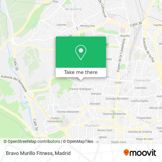 Bravo Murillo Fitness map